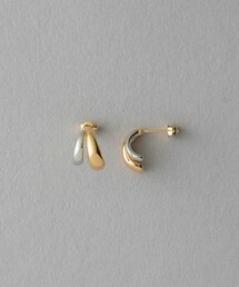 ete ピアス（両耳用） バイカラー ダブルライン ピアス（ピアス（両耳用））｜ete