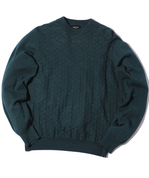 編み込みニットMEN'SBIGI MEN'S BIGI セーター ニット ランダムヘリンボン編み12Gジャ