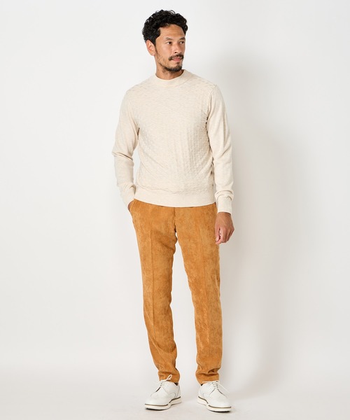 編み込みニットMEN'SBIGI MEN'S BIGI セーター ニット ランダムヘリンボン編み12Gジャ