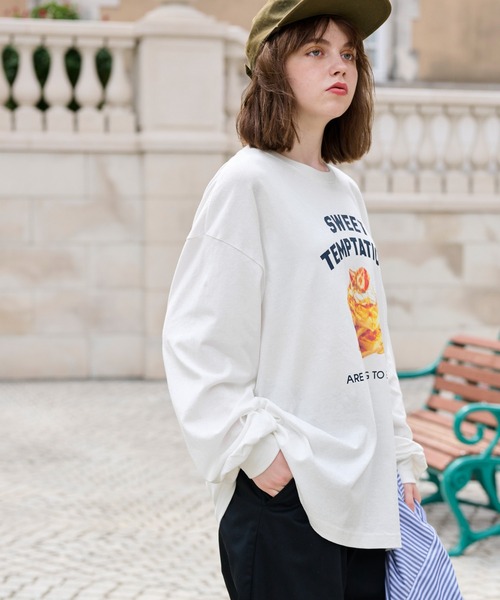 tシャツ オーバーサイズプリントロンT ベイクドスイーツ