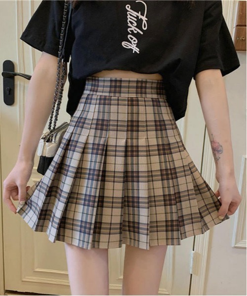 GIVENCHY　ツィードチェックプリーツスカート　日本製　未使用 ツィードチェック切り替え スカート | ANAYI/アナイ | 三越
