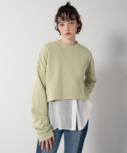 トレーナー スウェット 「ELOOPS」カジュアルクロップドトップス