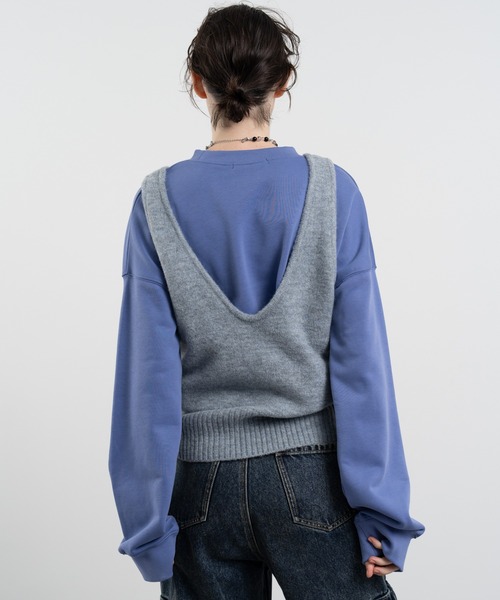 トレーナー スウェット 「ELOOPS」カジュアルクロップドトップス