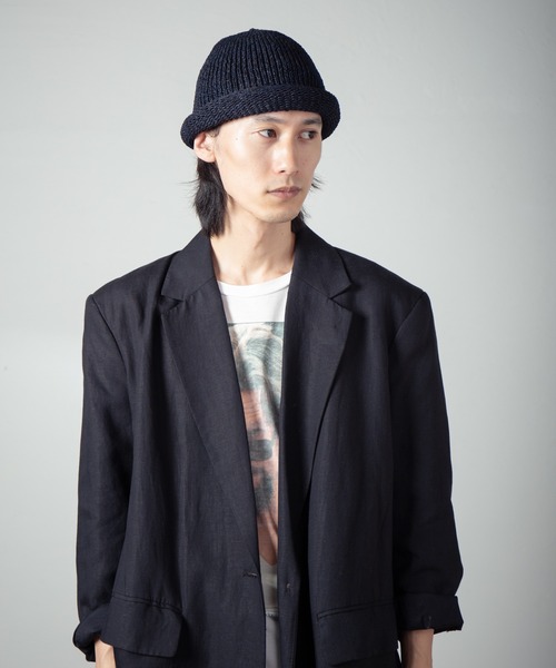INDIETRO ASSOCIATION ニット帽 ニットキャップ Roll Hand Knit Cap