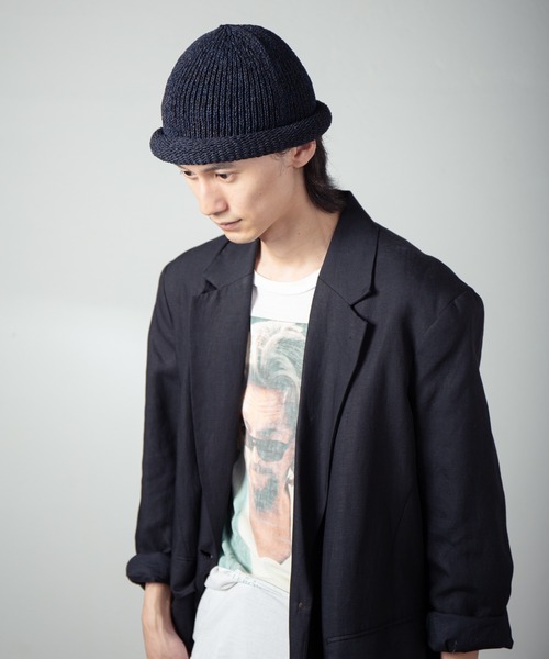 INDIETRO ASSOCIATION ニット帽 ニットキャップ Roll Hand Knit Cap
