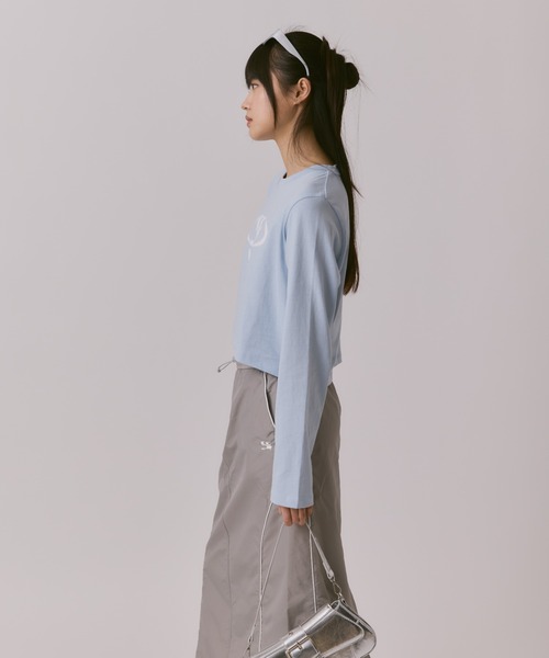 [コードグラフィー] (Woman)WAVE Logo Symbol Crop Long Sleeve codegraphy tシャツ (WOMAN) WAVE Symbol Crop Long SLEEVE