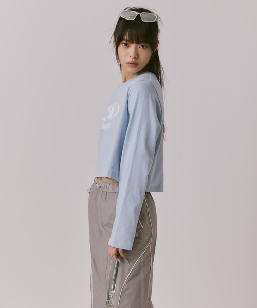 [コードグラフィー] (Woman)WAVE Logo Symbol Crop Long Sleeve codegraphy tシャツ (WOMAN) WAVE Symbol Crop Long SLEEVE