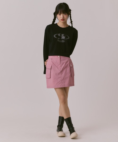 [コードグラフィー] (Woman)WAVE Logo Symbol Crop Long Sleeve codegraphy tシャツ (WOMAN) WAVE Symbol Crop Long SLEEVE