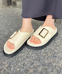 MOHI サンダル 「MOHI/モヒ」バックル厚底サンダル レディース