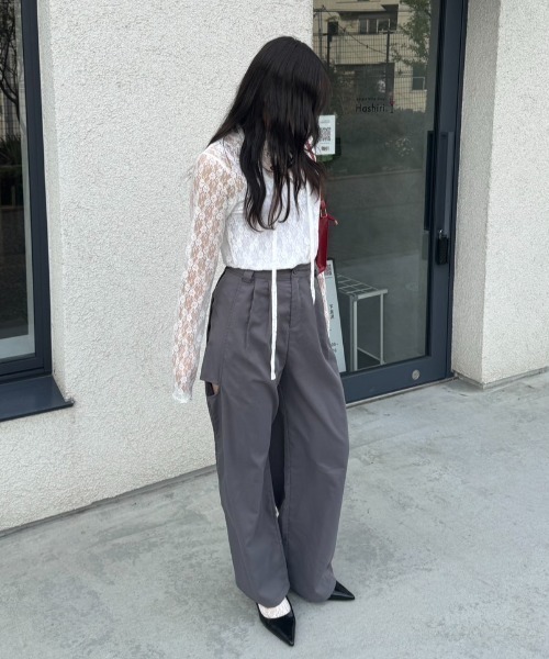 nemne（ネンネ） スラックス パンツ 「Delfy」サイドカッティング