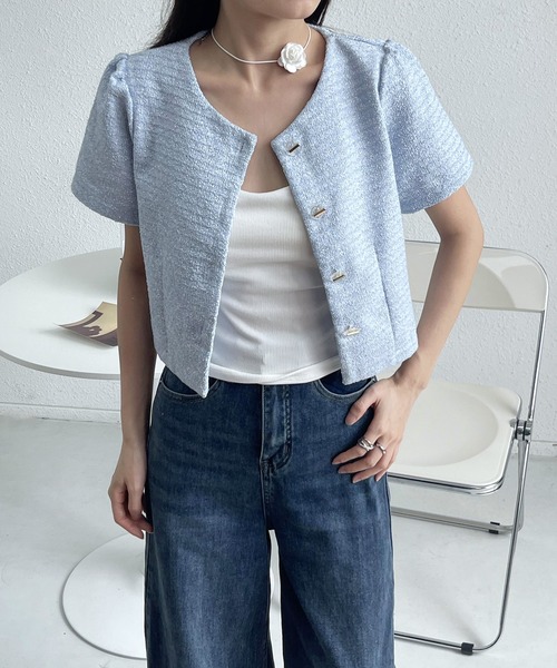 未使用^_^dunoir★半袖ジャケット クーリングショート半袖ジャケット サマージャケット レディース