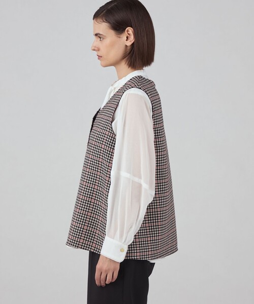 TOMORROWLAND collection ベスト ジレ タッターギンガムリバー 4-way