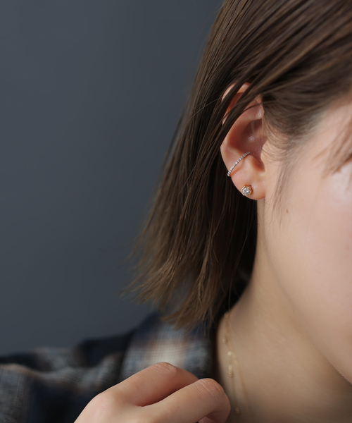 Lilas ピアス 0.18ct六角ダイヤピアス K18（両耳） レディース