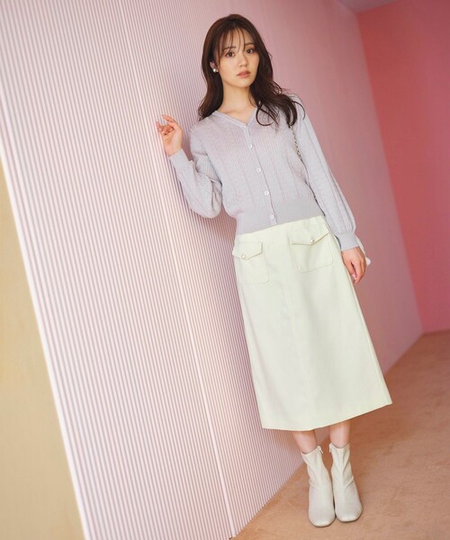 新品　未使用　フェルゥ　feroux 洗えるフラップナロー スカート Feroux スカート 「洗える」フラップポケット : ZOZOTOWN Yahoo