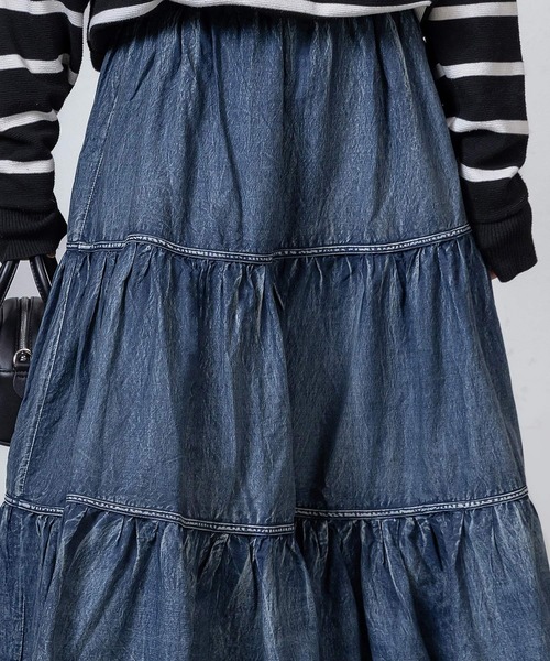 DAY CLOSET スカート レディース デニム風ドラマティックロング