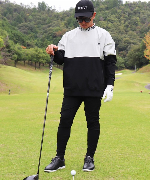 LUXE/R GOLF ストレッチ ブロード メッシュ 切り替え チノパンツ チノパン (RM)「LUXE/R GOLF」ストレッチ ブロード メッシュ