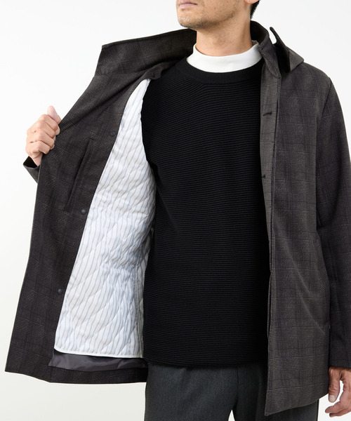 MEN'S MELROSE ブルゾン アウター グレンチェックボンディングスタンド