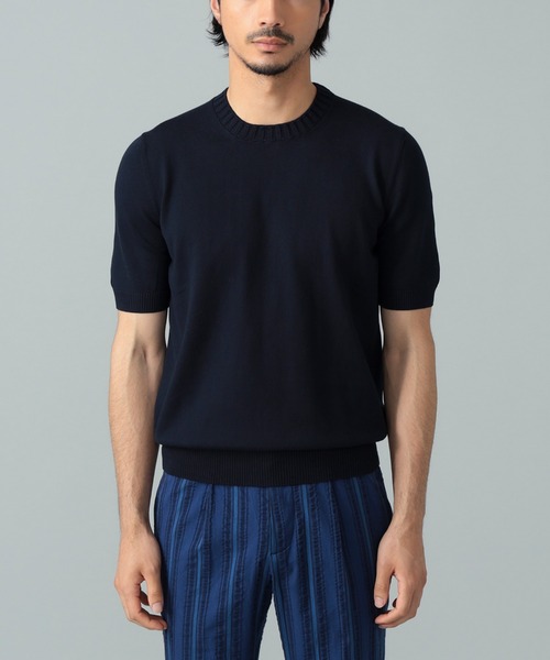 GRAN SASSO 【未使用品】FRESH COTTON クルーネックニット Gran Sasso tシャツ GRAN SASSO / 14ゲージ コットン クルー