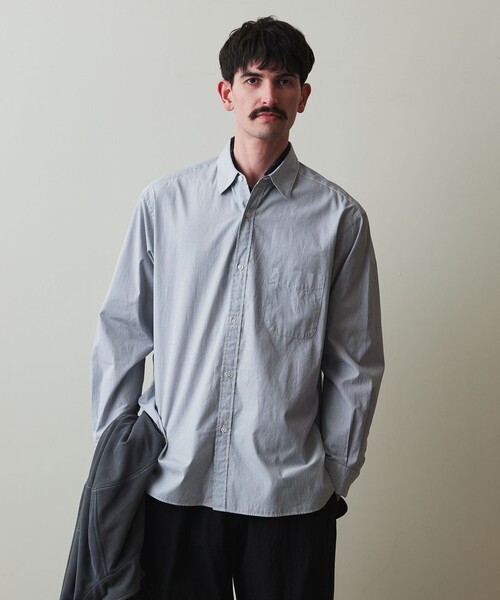 送料無料 いつまで STEVEN ALAN シャツ 「Steven Alan」 100/2 シルキー ストライプ トップス