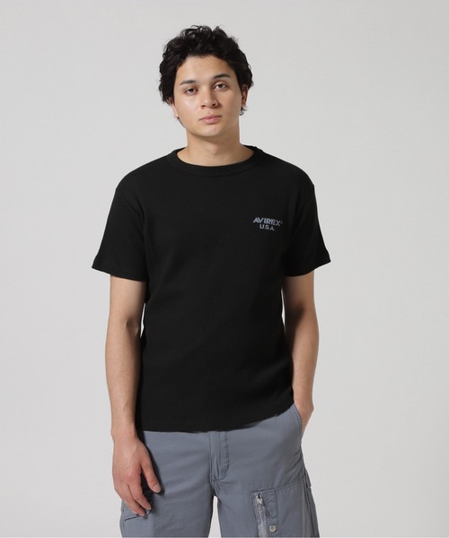 国内発送【AVIREX】ミニワッフル 半袖Tシャツ MINI WAFFLE T-SHIRT / ミニワッフル 半袖Tシャツ / AVIREX