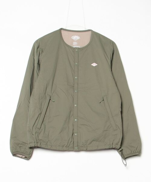 DANTON ダウンジャケット 38サイズ　レディースL　 オリーブ Danton（ダントン） ワンポイントジャケット 38 グリーン レディース