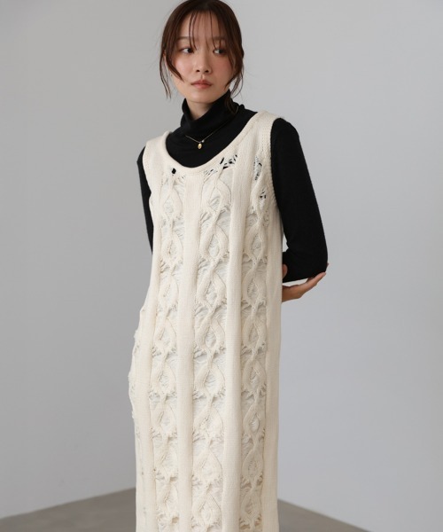 BAB（バブ） ワンピース 「S・Mサイズ展開」ミックス編みニット