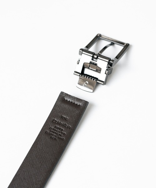 【新品未使用】カルバンクライン　リバーシブルレザーベルト　シルバー Calvin Klein（カルバン・クライン） ベルト 「Calvin Klein/カルバン
