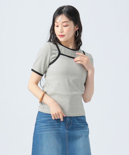 tシャツ 「セットアイテム」ボーダーTEE×キャミSET レディース セットアイテム】ボーダーTEE×キャミSET（Tシャツ/カットソー