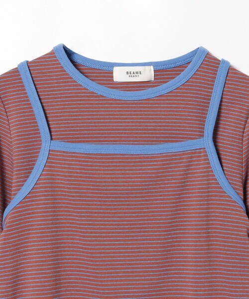 BEAMS HEART tシャツ ボーダーTシャツ × キャミソール（セット