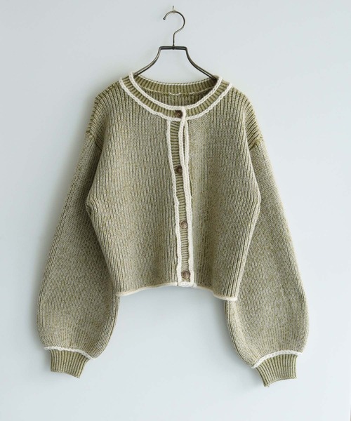 「HER CLOSET」 「SHE MO SHELLY」ニットカーディガン M ブルー レディース_画像7