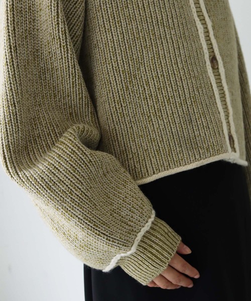 「HER CLOSET」 「SHE MO SHELLY」ニットカーディガン M ブルー レディース_画像8