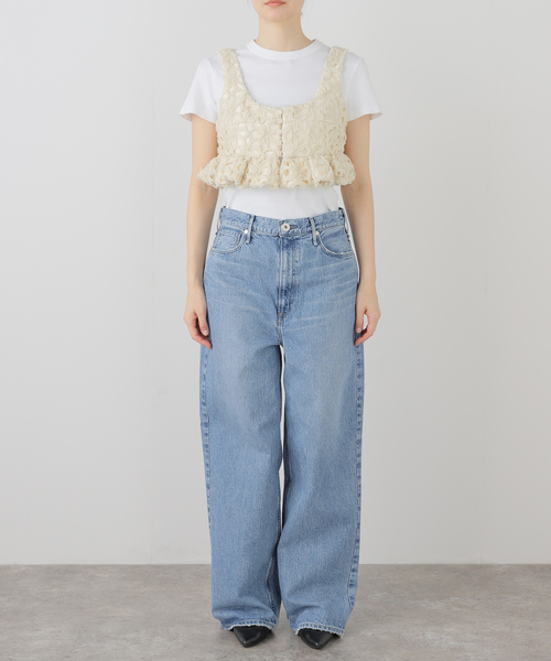 LIVINGTONE（リヴィントーン） LIVINGTONE Embroidery flower bustier