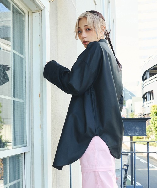 DURAS（デュラス） ブラウス シャツ フェイクレザーシャツ レディース