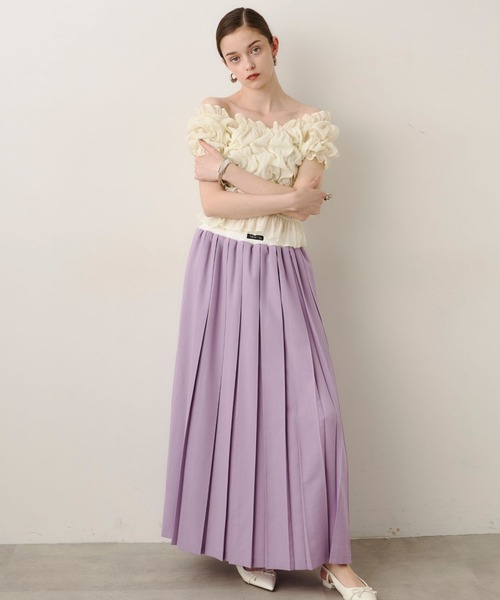 VIOLETTA シャーリングオフショルトップス レディース
