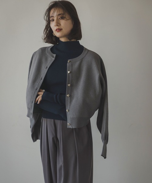 「rectangle」 タートルネックニット FREE 杢グレー レディース_画像2