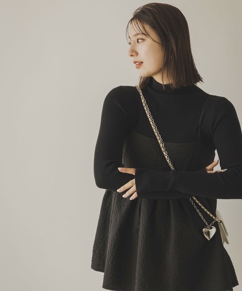 「rectangle」 タートルネックニット FREE 杢グレー レディース_画像6