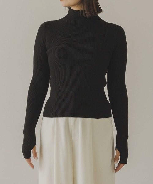 「rectangle」 タートルネックニット FREE 杢グレー レディース_画像7