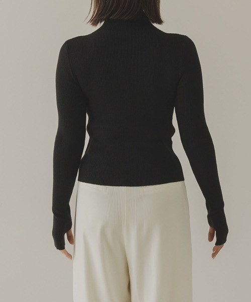 「rectangle」 タートルネックニット FREE 杢グレー レディース_画像8