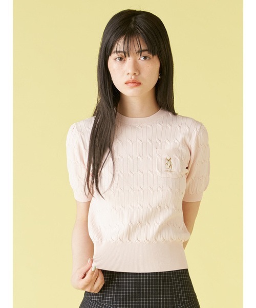 LILY BROWN ニット セーター Lily Bearケーブルニットプル