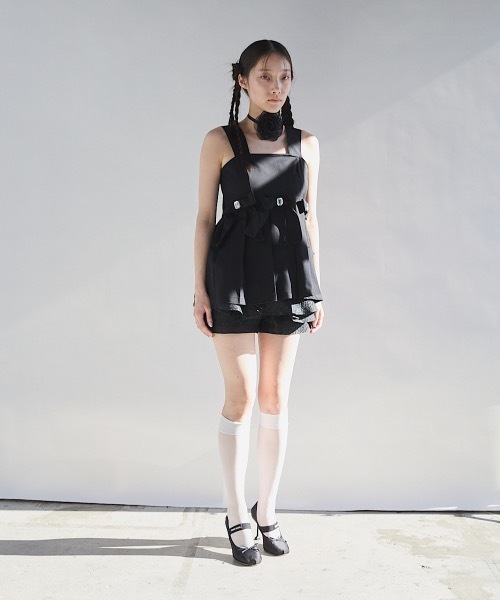 lillilly pain リボンプリーツチュニック ブラック lilLilly pain リボンプリーツチュニック - メルカリ