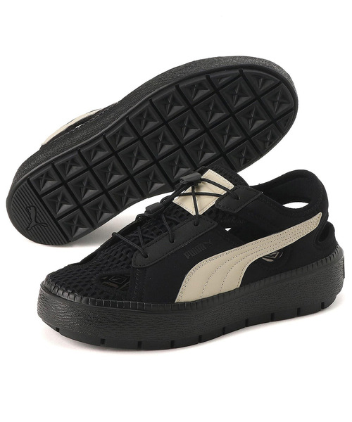 【プーマ】（23）スニーカー 厚底 プラットフォームシームレス ブラック プーマ PUMA レディース スニーカー 厚底 スマッシュ