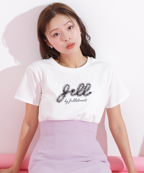 tシャツ チュールフリルロゴTシャツ レディース