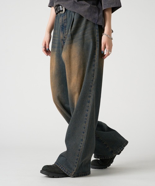 kutir（クティール） ジーンズ ASSORTED TUCK BAGGY DENIM PANTS