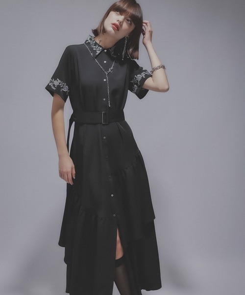 HARE ワンピース　シシュウ　レース HARE ワンピース アシメフリルシシュウワンピース(HARE