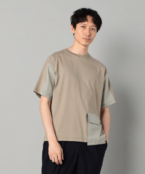β MEN（ベータ・メン） tシャツ ストライプポケット Tシャツ メンズ