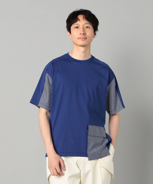 β MEN（ベータ・メン） tシャツ ストライプポケット Tシャツ メンズ