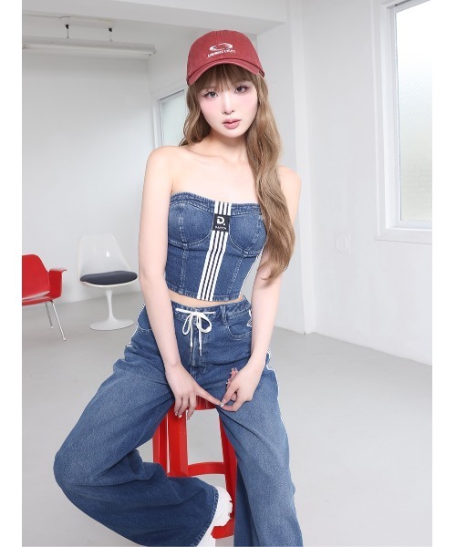 Darich リメイクライクデニムベアトップ 新品未使用タグ付き Darich リメイクライクデニムベアトップ レディース : ZOZOTOWN