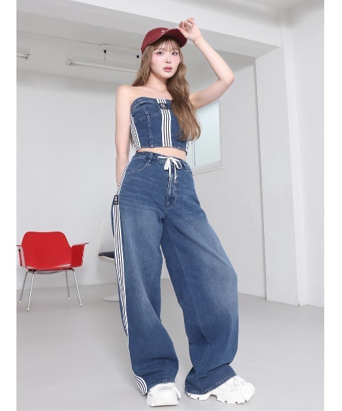 Darich リメイクライクデニムベアトップ 新品未使用タグ付き Darich リメイクライクデニムベアトップ レディース : ZOZOTOWN