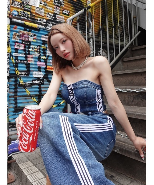 ダーリッチ　リメイクライクメッシュトップス Darich リメイクライクデニムベアトップ レディース : ZOZOTOWN