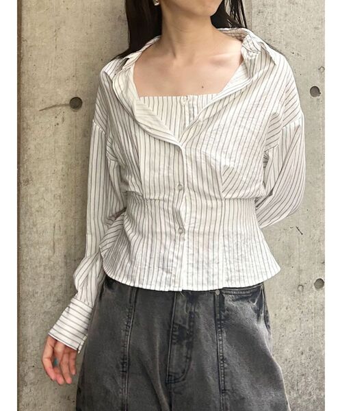 ブラウス シャツ マルチウェイ シアー ブラウス レディース MURUA ブラウス シャツ マルチウェイシアーシャツ レディース